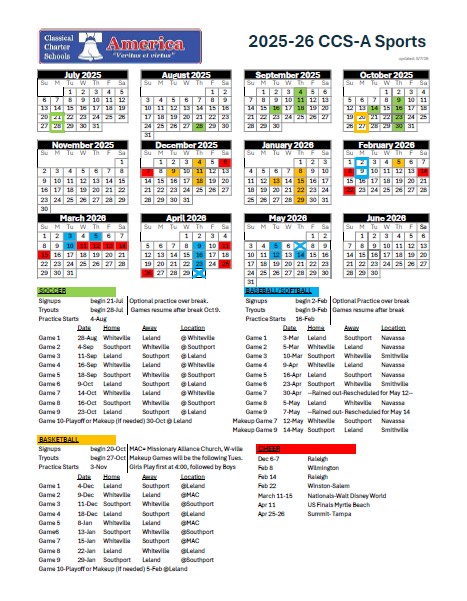 Click for Sports Calendar